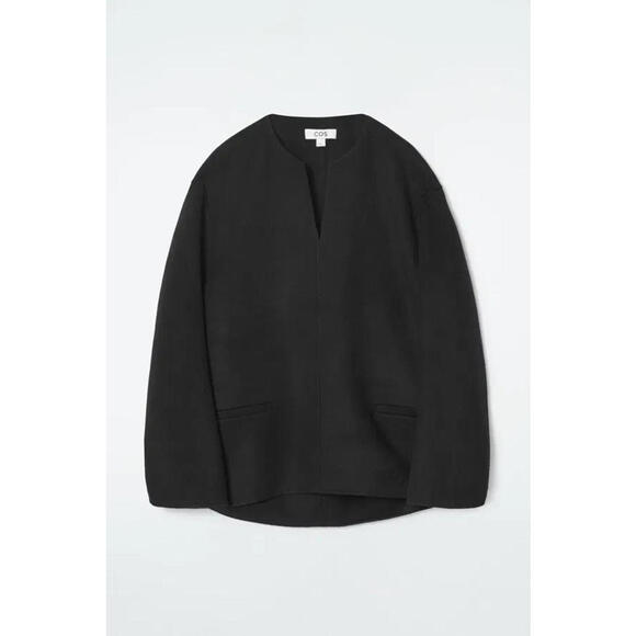 COS Tops - NEW, COS Double-Faced Wool Blouse in Black Size 4 #W128
